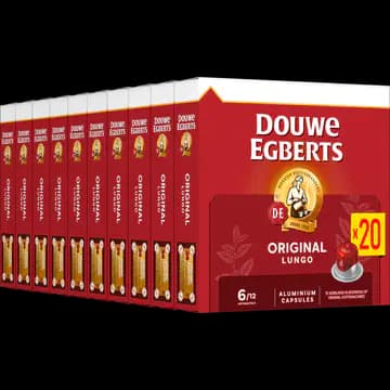 Douwe Egberts Lungo 6 Original Gemalen Koffie - 10 x 20 Capsules